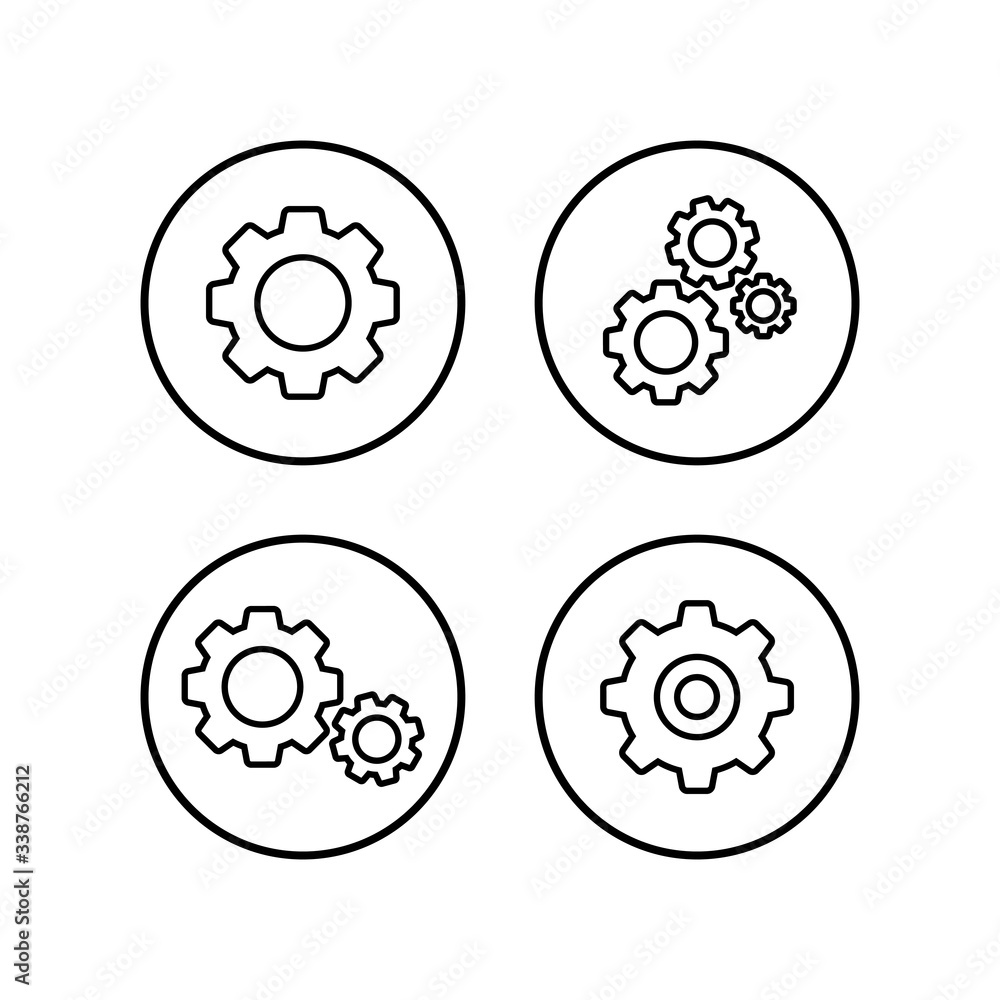 Setting Icons set. Setting vector icon. Cog Settings Icon Symbol. Gear Setting Icons set. Setting vector icon. Cog Settings Icon Symbol. Gear