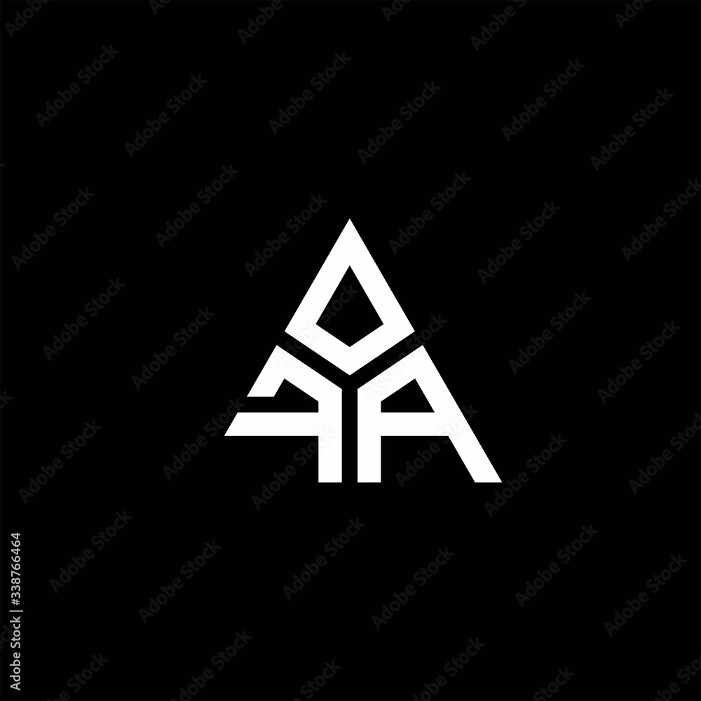FA monogram logo with 3 pieces shape isolated on triangle FA monogram logo with 3 pieces shape isolated on triangle