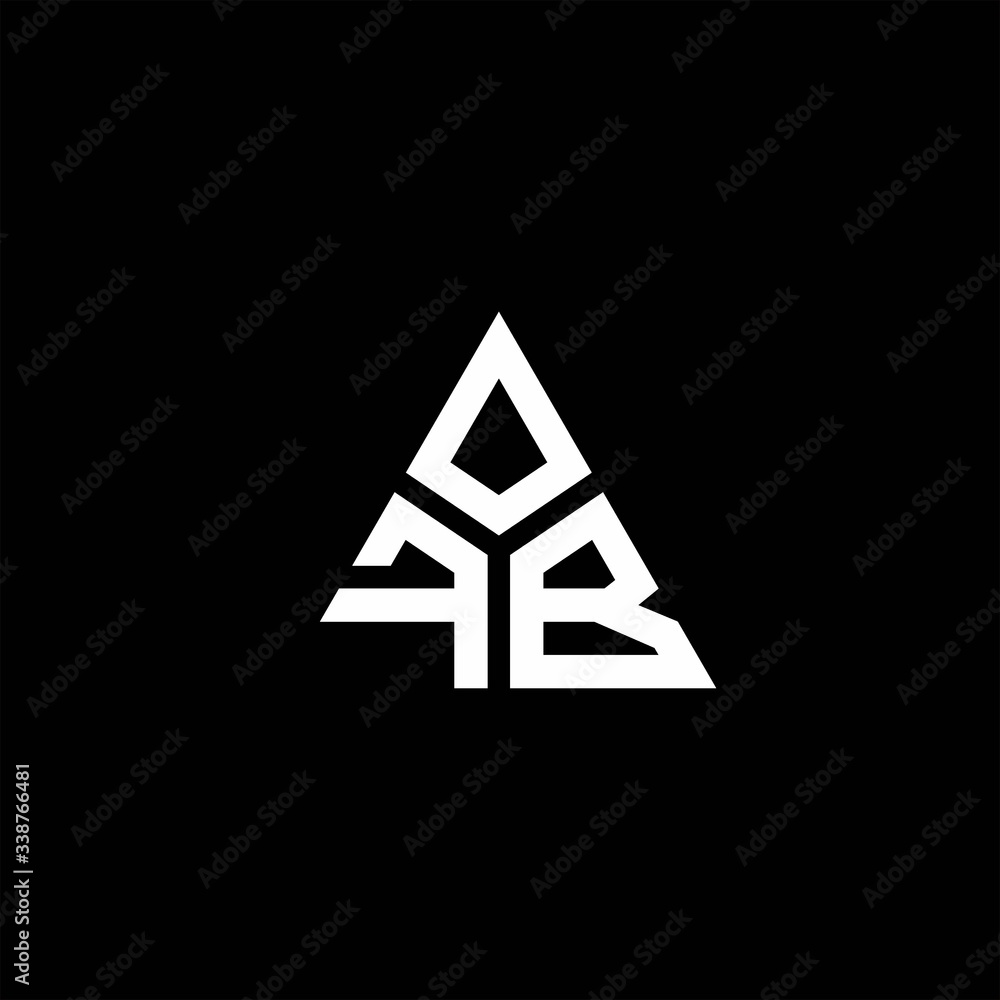 FB monogram logo with 3 pieces shape isolated on triangle FB monogram logo with 3 pieces shape isolated on triangle