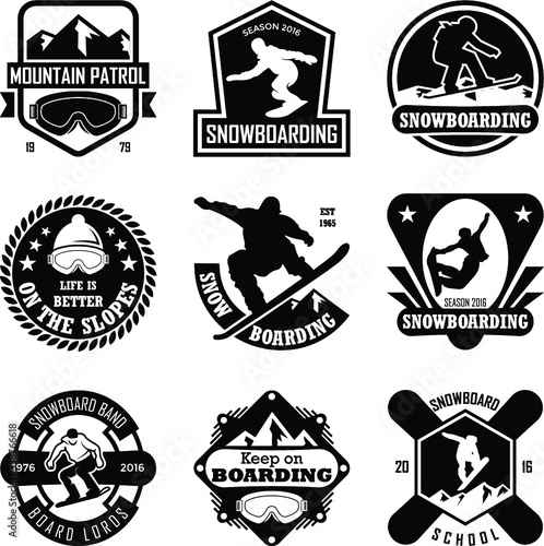 Snowboarding Badges