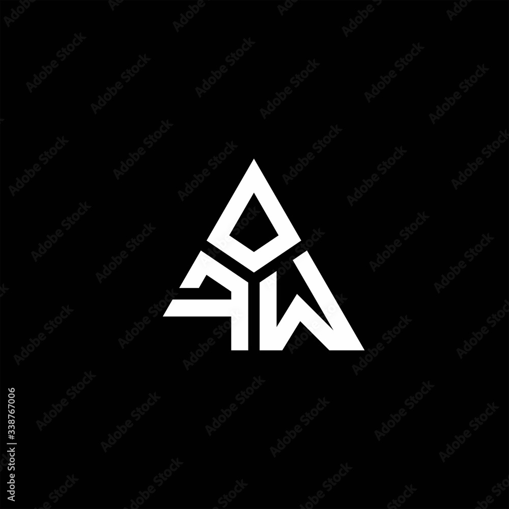 FW monogram logo with 3 pieces shape isolated on triangle FW monogram logo with 3 pieces shape isolated on triangle