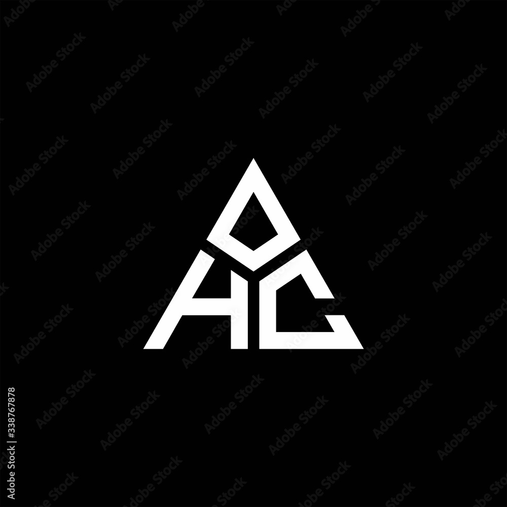 HC monogram logo with 3 pieces shape isolated on triangle HC monogram logo with 3 pieces shape isolated on triangle