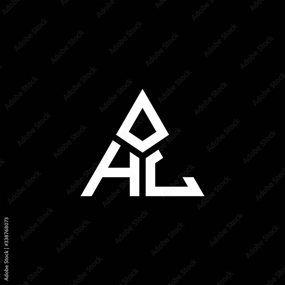 HL monogram logo with 3 pieces shape isolated on triangle HL monogram logo with 3 pieces shape isolated on triangle