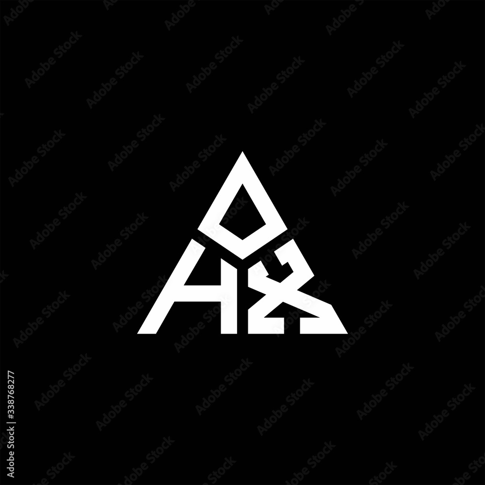 HX monogram logo with 3 pieces shape isolated on triangle HX monogram logo with 3 pieces shape isolated on triangle