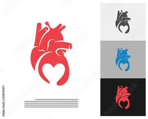 Heart Love logo vector template, Creative Human Heart logo design concepts