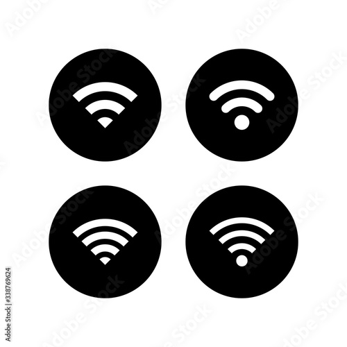 WIFI Icons set. signal vector icon. Wireless and wifi icon or sign for remote internet access