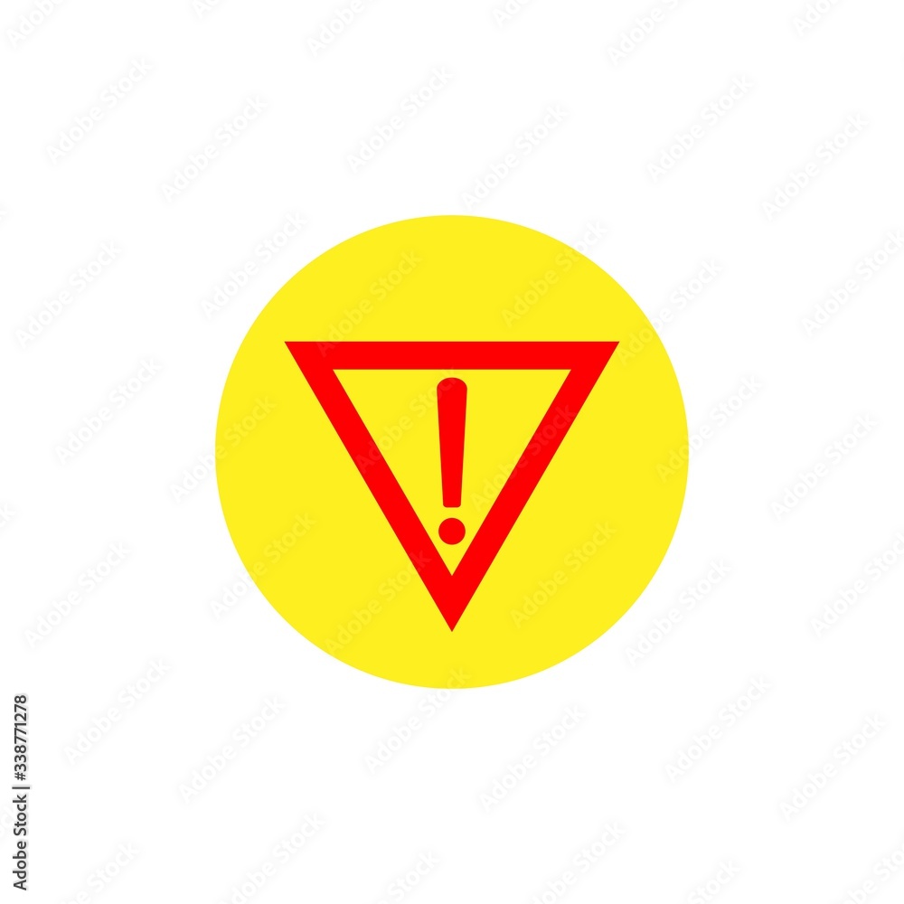 Hazard warning attention sign with exclamation mark symbol vector graphic design template Hazard warning attention sign with exclamation mark symbol vector graphic design template