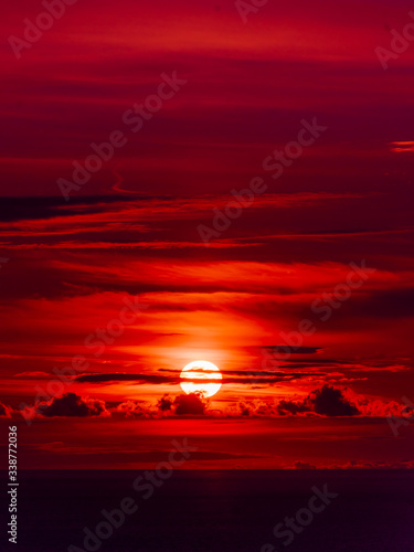 Photography Beautiful sky. red sunlight lighting the clouds softly