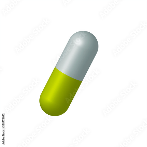 Capsule pill isolated on white background. Vector illustration