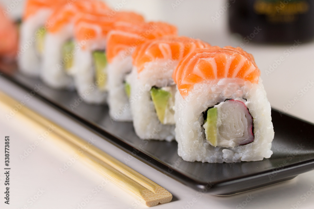 Sushi with salmon Sushi with salmon