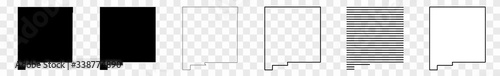 New Mexico Map Black | State Border | United States | US America | Transparent Isolated | Variations