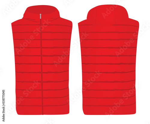 Red vest with cap. vector illustration