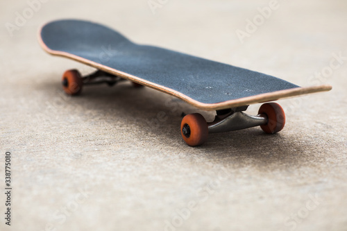 Skateboard ready for skateboarding at outdoors