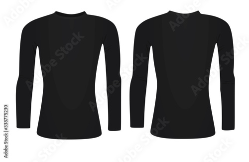 Black base layer long sleeve t shirt. vector