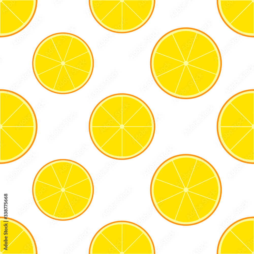 EPS 10 vector. Seamless pattern with oranges. Summer bright print.