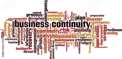 Business continuity word cloud
