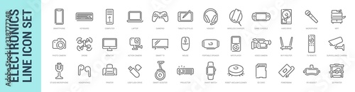 Devices icon set. Vector isolated computer phone smart electronics photo