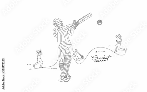 Cricket banner batsman championship background.