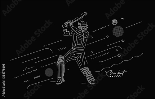Cricket banner batsman championship background.