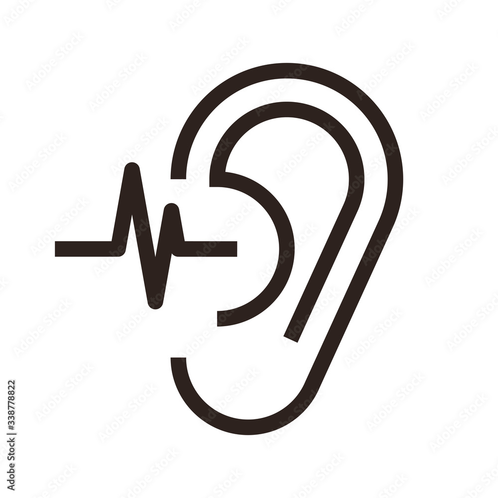 Hearing test. Ear icon Hearing test. Ear icon