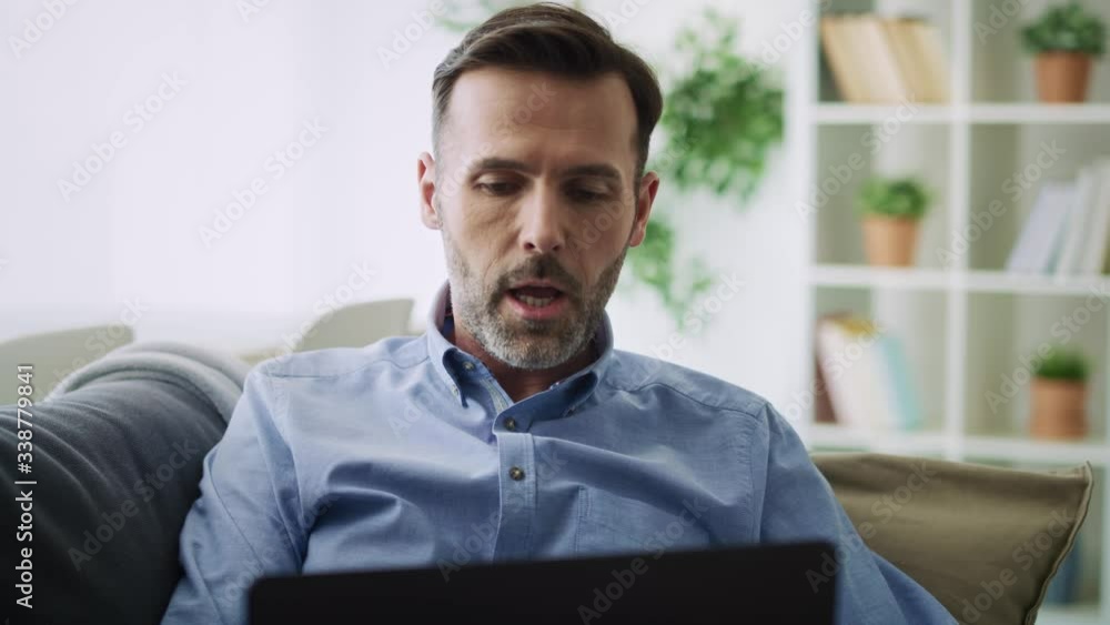 Video of frustrated man gesturing during a video conference. Shot with RED helium camera in 8K. Video of frustrated man gesturing during a video conference. Shot with RED helium camera in 8K.