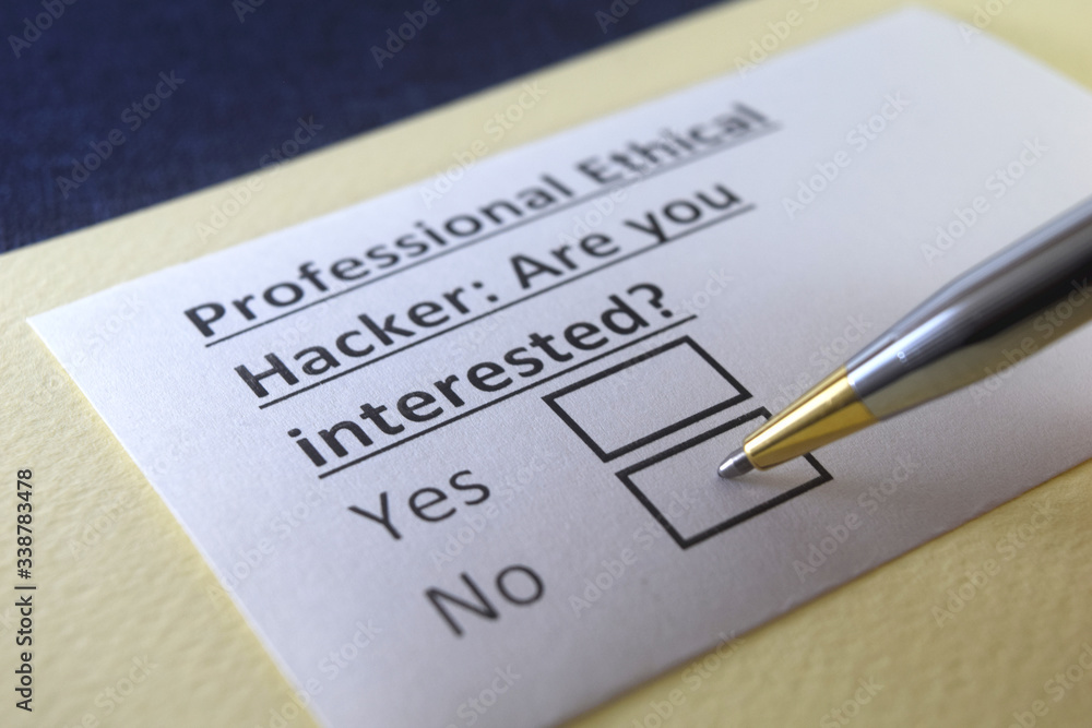 One person is answering question about professional ethical hacker. One person is answering question about professional ethical hacker.