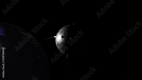 Sputnik surrounding the world - loop