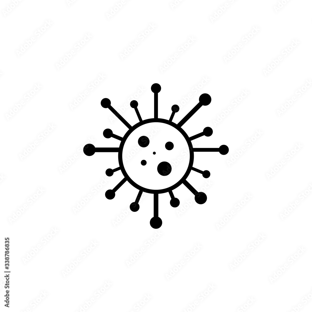 Virus icon - cartoon design. Vector bacteria symbol. Simple cell sign.  Coronavirus, covid - 19 art Stock Vector | Adobe Stock