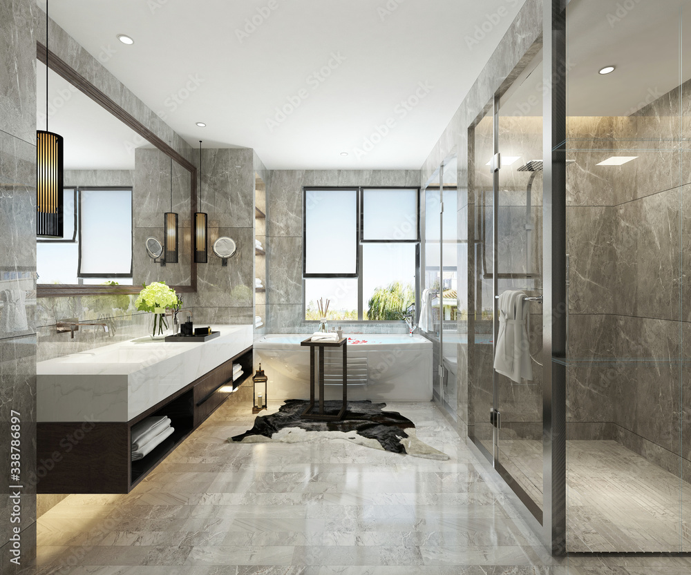 Obraz premium 3D rendering of a Bathroom interior