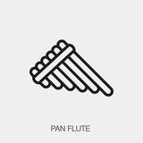 pan flute icon vector. Linear style sign for mobile concept and web design. pan flute symbol illustration. Pixel vector graphics - Vector.	