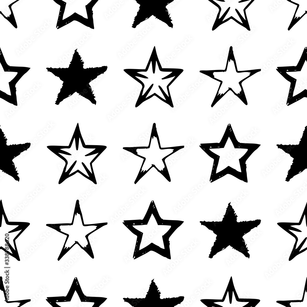 Seamless doodle hand drawn stars Seamless doodle hand drawn stars
