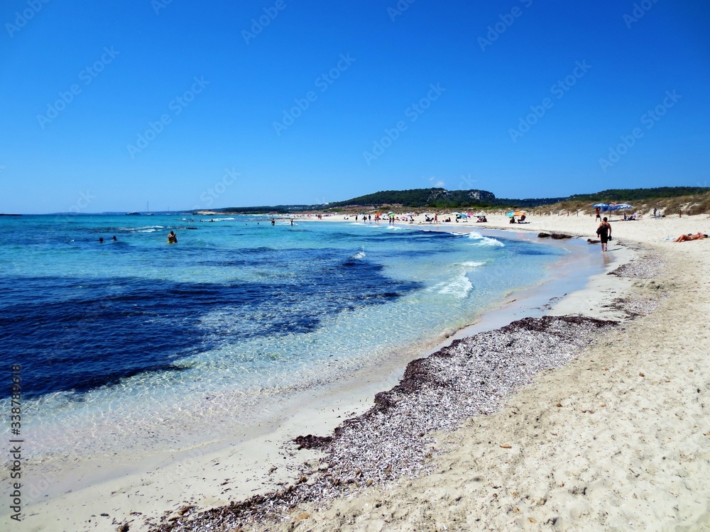 Son Bou beach in Minorca , Balearic Islands, Spain