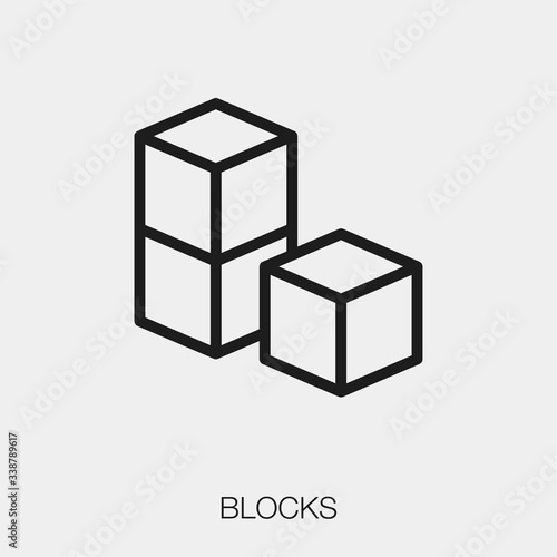 block icon vector. Linear style sign for mobile concept and web design. block symbol illustration. Pixel vector graphics - Vector.	