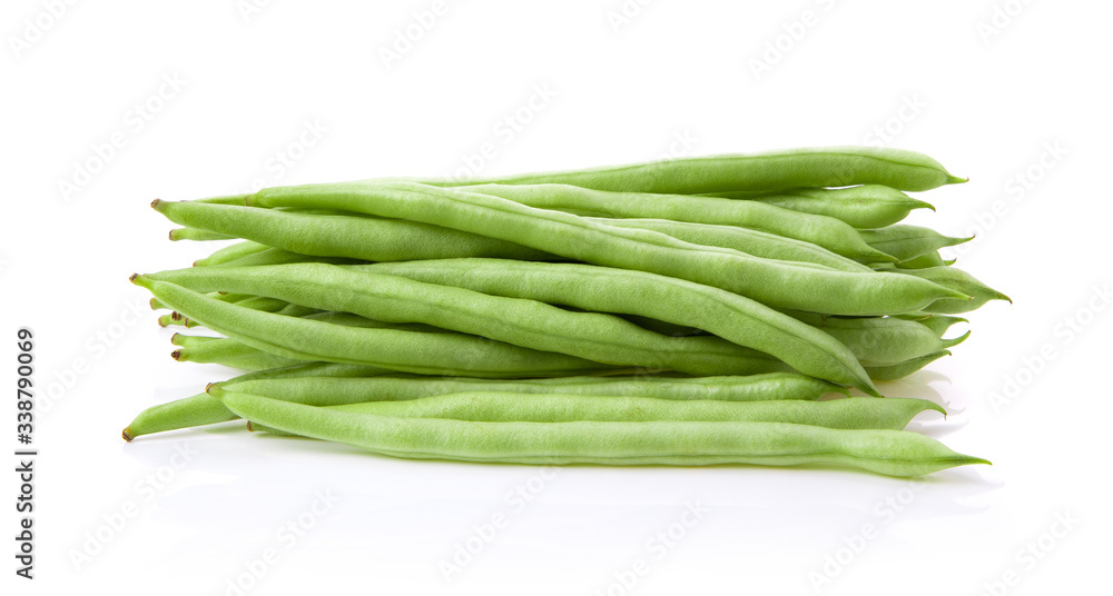 Green beans on a white background Green beans on a white background