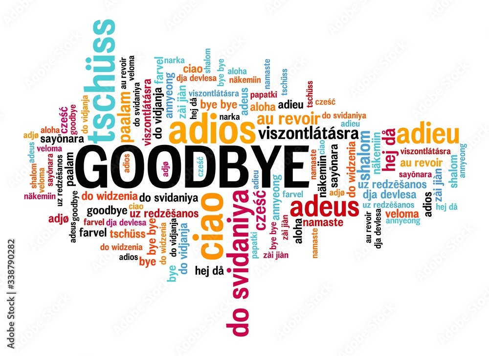 Goodbye text sign