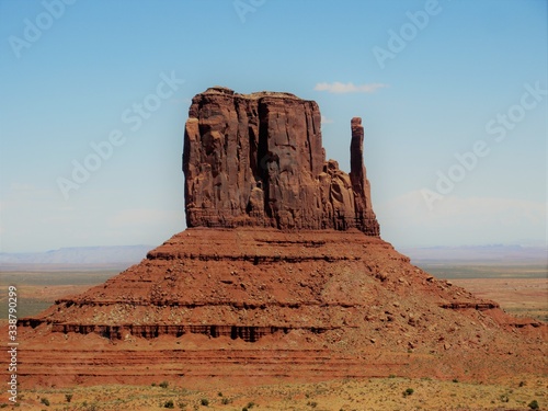 Isolated mesa in the Monument Valley Navajo Tribal Park  Utah desert