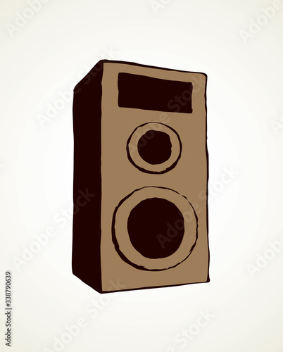 Doodle speaker illustration on white background