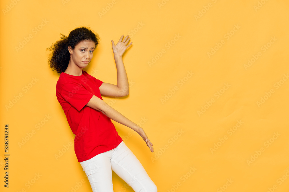 cheerful woman lifestyle studio Model fashion cheerful woman lifestyle studio Model fashion