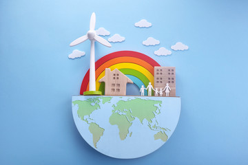 Earth day in modern style. Environmental protection, ecology. Eco friendly world. Simple modern.