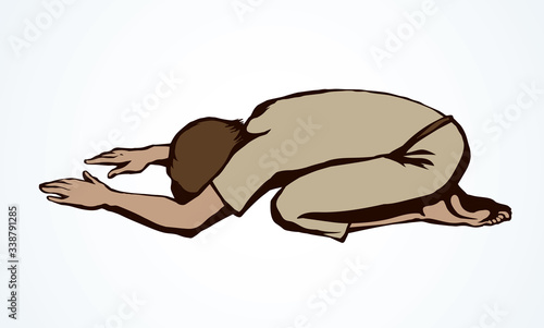 Praying hands. Vector drawing
