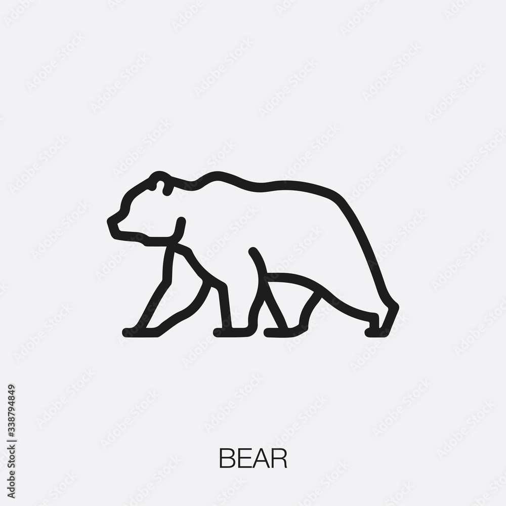 bear icon vector. Linear style sign for mobile concept and web design. bear symbol illustration. Pixel vector graphics - Vector. bear icon vector. Linear style sign for mobile concept and web design. bear symbol illustration. Pixel vector graphics - Vector.