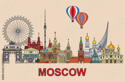 Moscow colorful line art 2