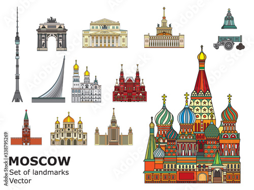 Moscow colorful line art 1