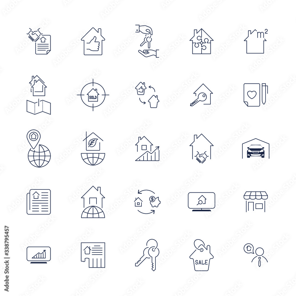 
Real estate vector icons set of icons