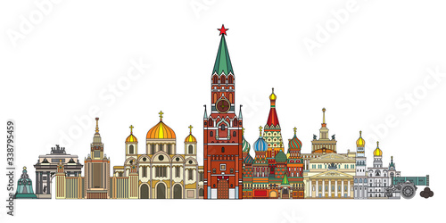 Moscow colorful line art 8