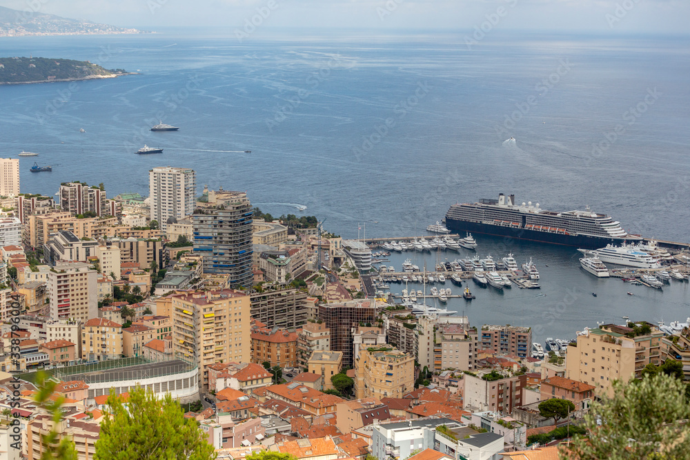 Top view of the city of Monaco from the hills