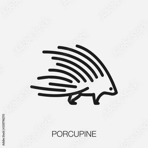 porcupine icon vector. Linear style sign for mobile concept and web design. porcupine symbol illustration. Pixel vector graphics - Vector. photo