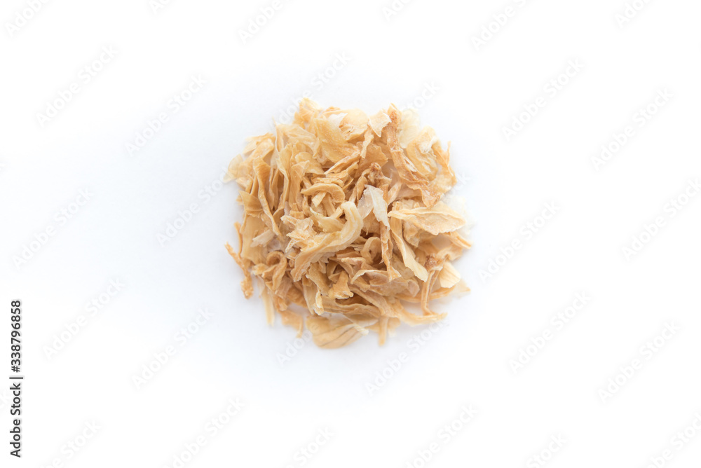 Macro parsnips crushed isolated on white background closeup Macro parsnips crushed isolated on white background closeup