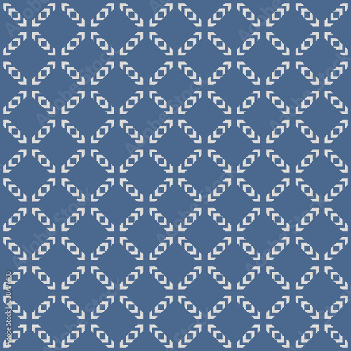Vector geometric seamless pattern. Abstract texture with squares, grid, lattice, net. Blue and gray color. Luxury ornament background. Repeat geo design for decor, print, wallpapers, fabric, textile