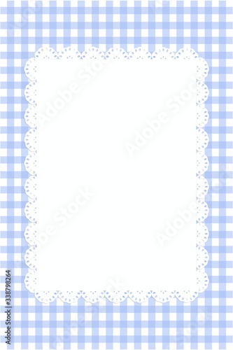 Checked pattern textile for new born invitation card. Vector illustration.